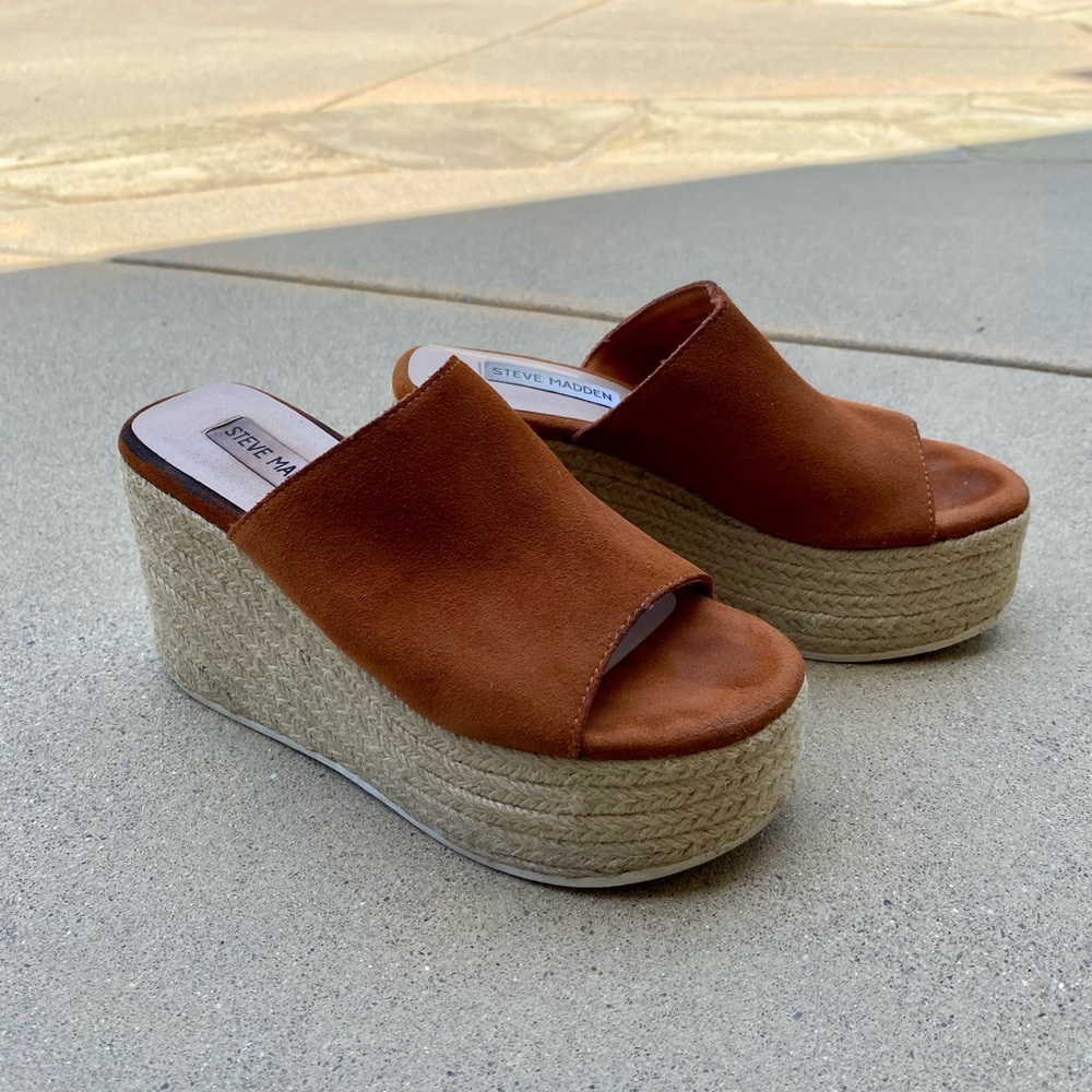 Steven Madden Rampster espadrille mules in Rust